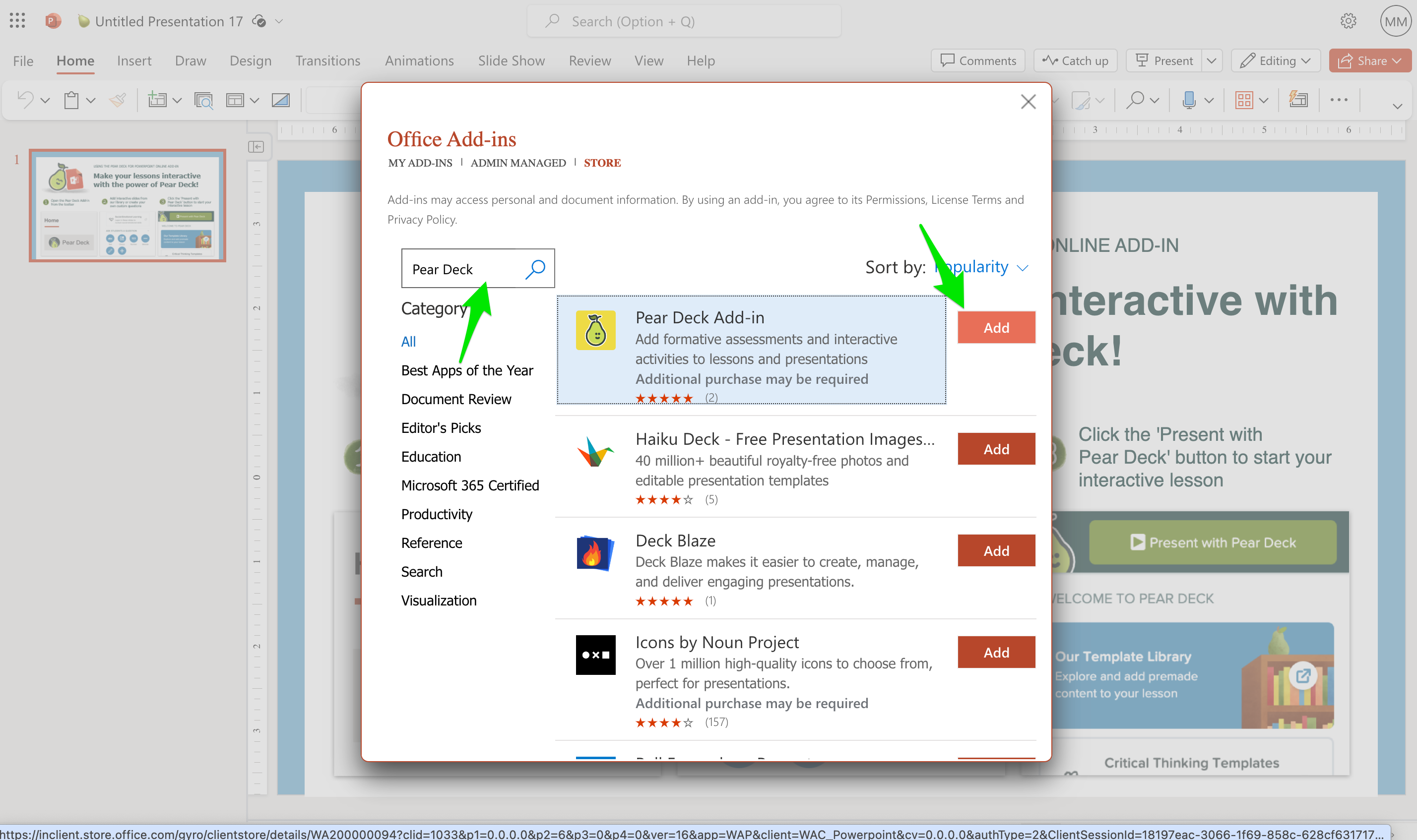 Get Pear Deck for PowerPoint Online