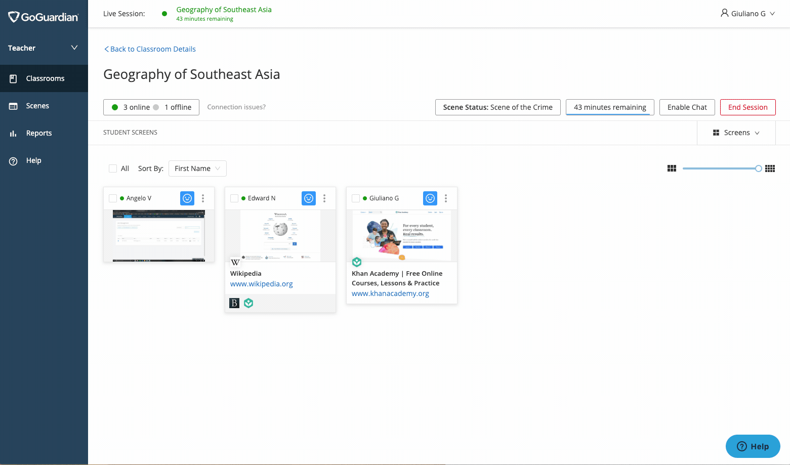 Commands: Exclude and Include Student