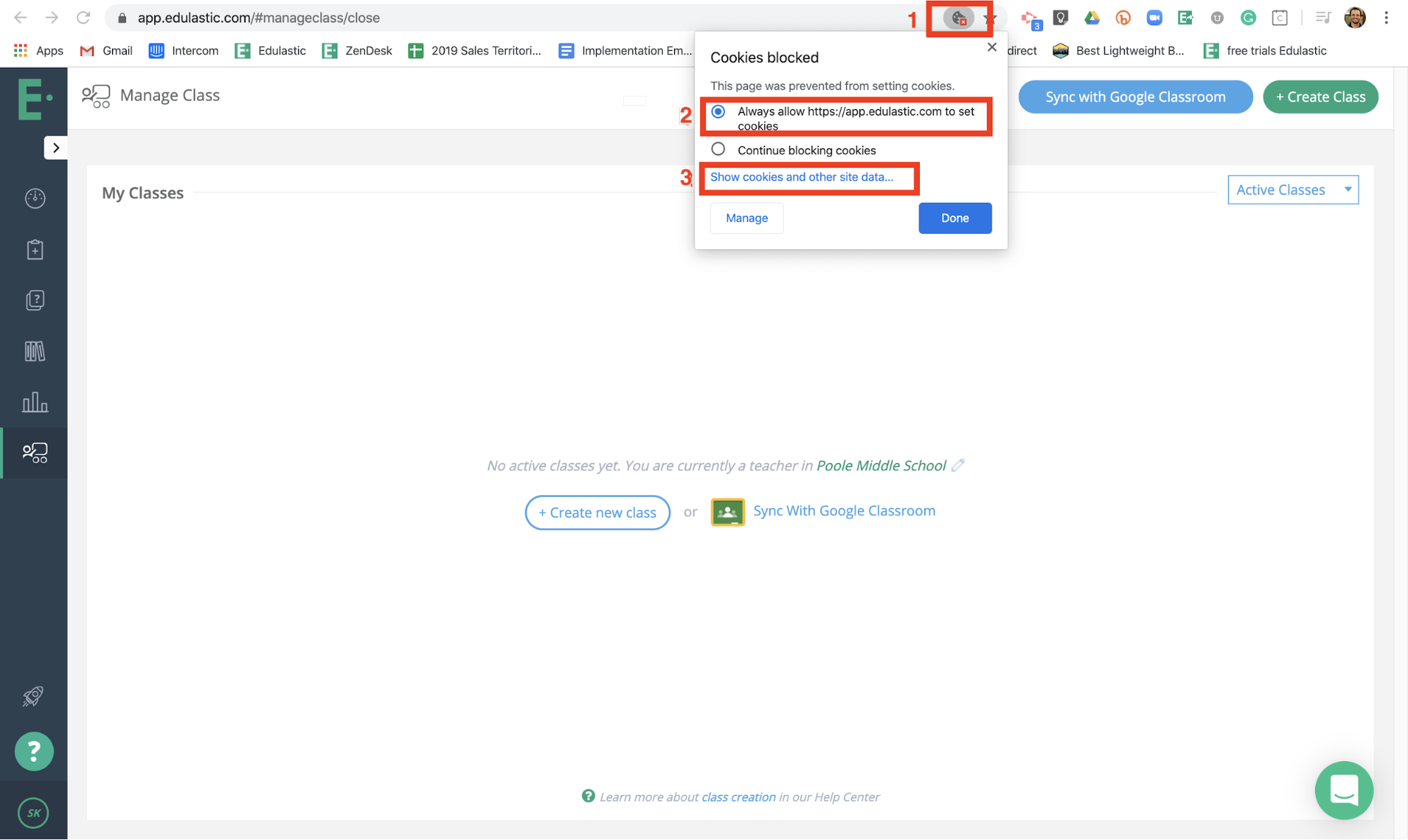 Google Classroom Nothing Happens When I Click Sync with Google