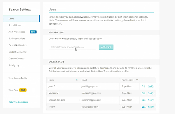 Configuring Beacon Settings
