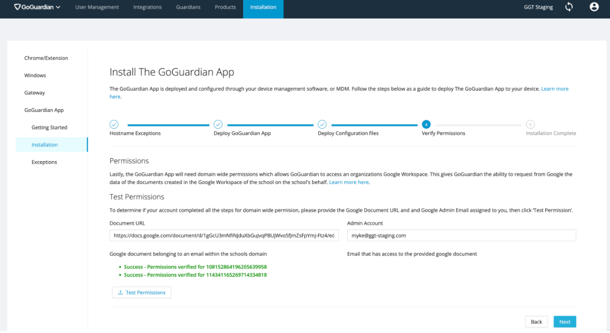 Domain Wide Delegation for GoGuardian Beacon