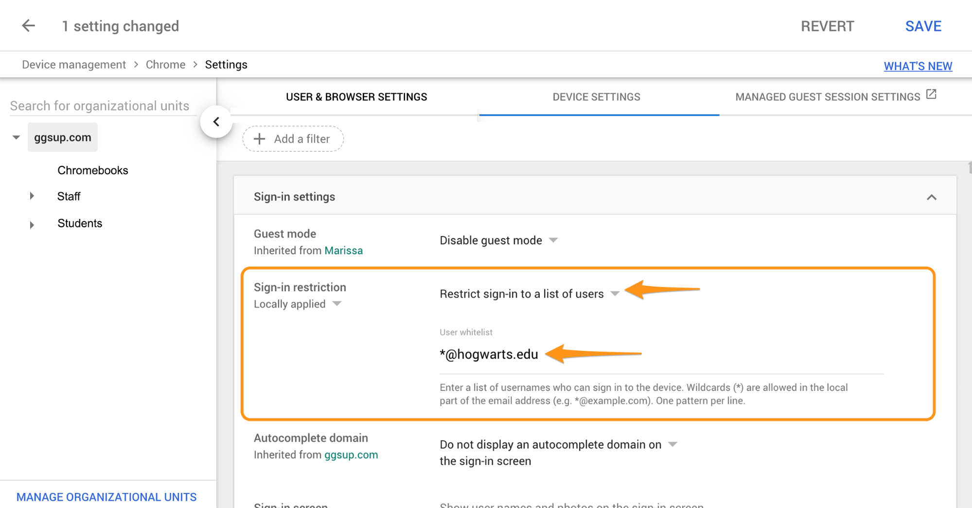 Restrict Device Sign-In to Your Students Only