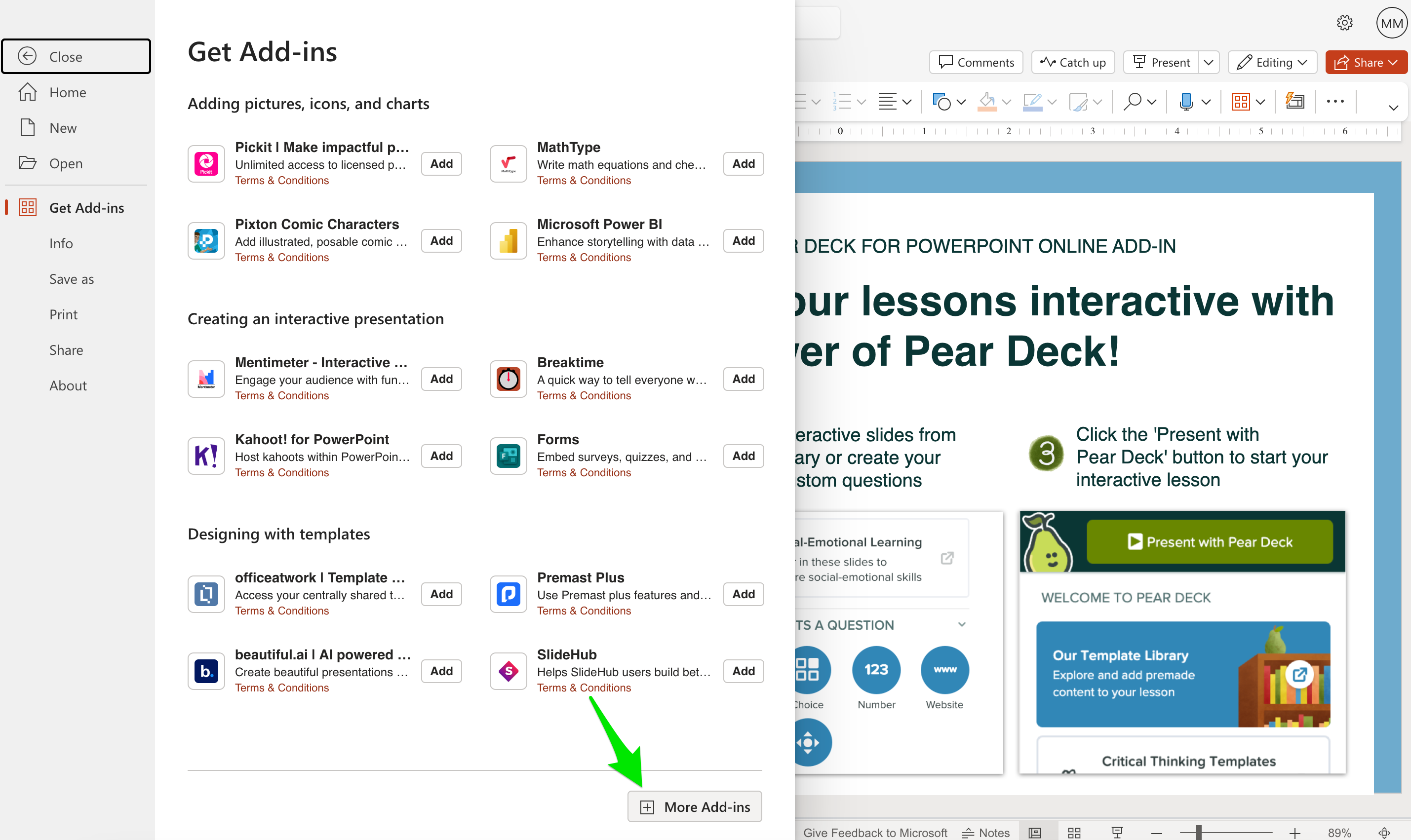 Get Pear Deck for PowerPoint Online